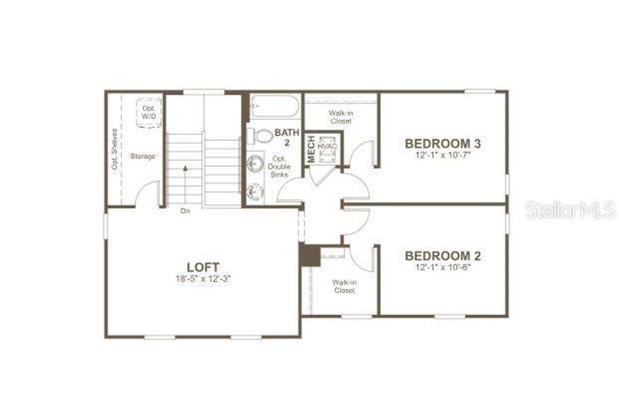 2D floor plan layout of this home in SummerTide, Palm Coast, FL (Image 3).