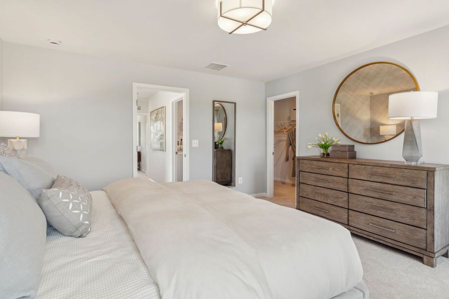 Representative furnished interior of a home built from the The Rutledge by Stanley Martin Homes in Essence at Trinity Townhomes, Columbia (Image 28).
