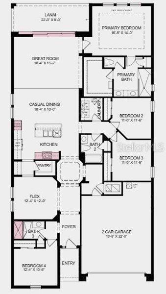 Structural options added include: gourmet kitchen, kitchen rough in, pocket sliding glass doors, and tray ceiling in primary suite.