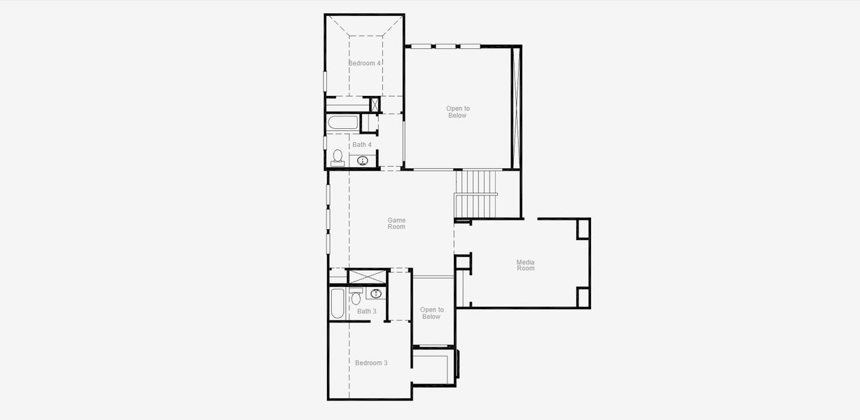 2D floor plan layout for the Chappell Hill II by Coventry Homes in South Pointe, Mansfield, TX (Image 6).