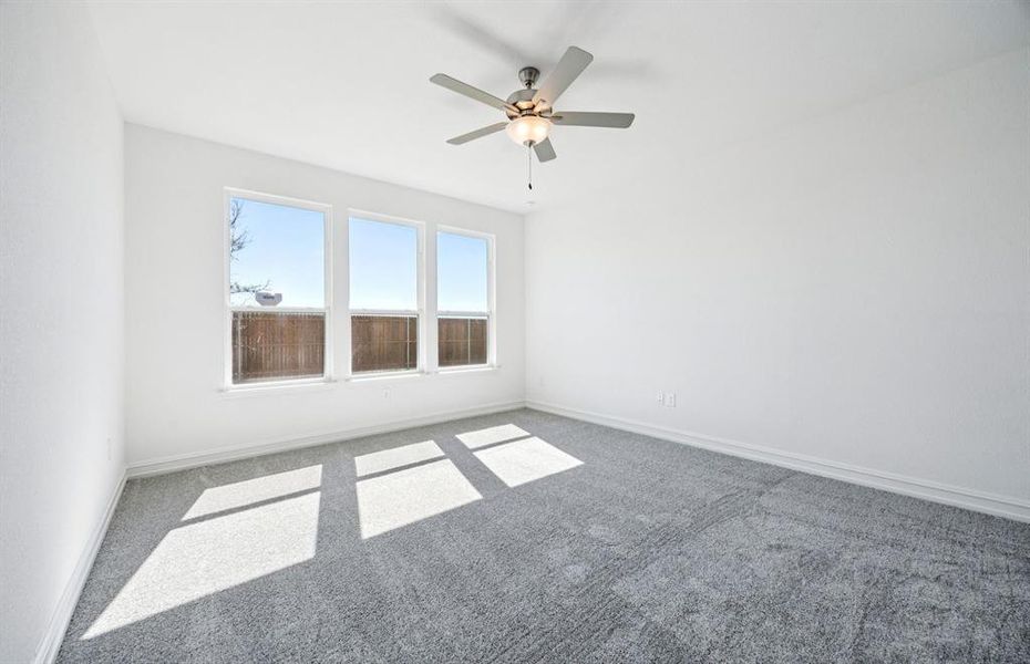 Elegant owner's suite with large windows