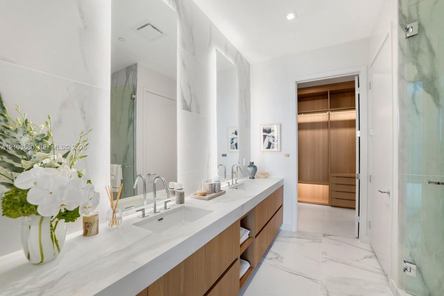 Furnished interior view inside a new home in , Miami (Image 31).