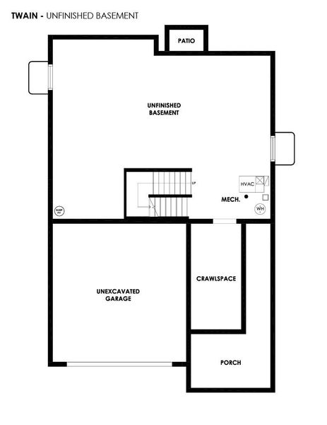 2D floor plan layout for the Twain by Hartford Homes in Prairie Song Story Collection - Single Family Homes, Windsor, CO (Image 7). 2D floor plan layout for the Twain by Hartford Homes in Prairie Song Story Collection - Single Family Homes, Windsor, CO (Image 7).