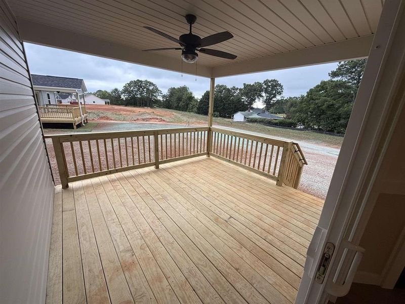 Exterior details and patio area of a home in Davis Heights, Inman (Image 7).