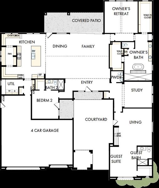 2D floor plan layout of this home in Suelo at Legado West, Queen Creek, AZ (Image 2). 2D floor plan layout of this home in Suelo at Legado West, Queen Creek, AZ (Image 2).