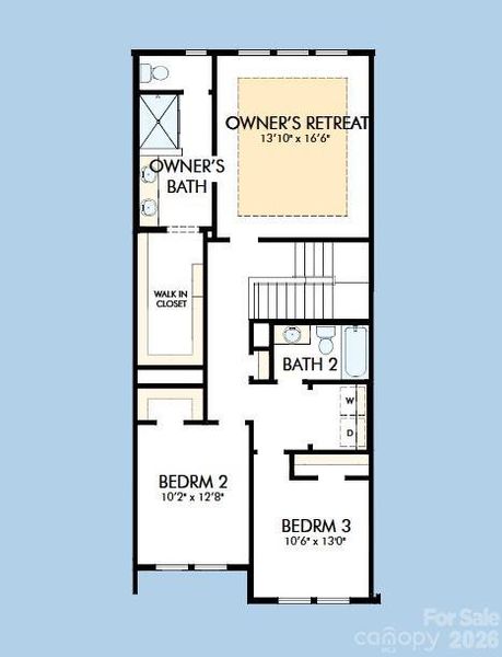 2D floor plan layout of this home in Westwood Reserve, Charlotte, NC (Image 4).