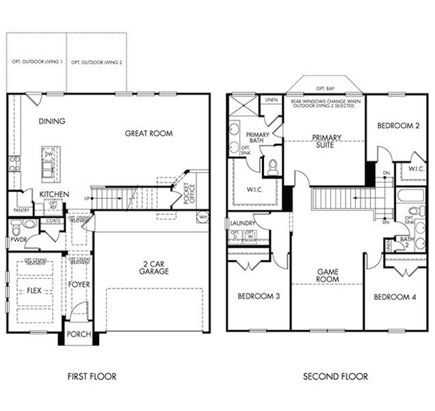 2D floor plan layout of this home in Comanche Ridge, San Antonio, TX (Image 3).