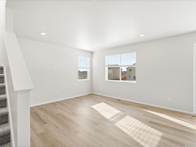 Spacious, unfurnished interior of a new home in Frontier Estates - The Flora Collection, Firestone (Image 12). Spacious, unfurnished interior of a new home in Frontier Estates - The Flora Collection, Firestone (Image 12).