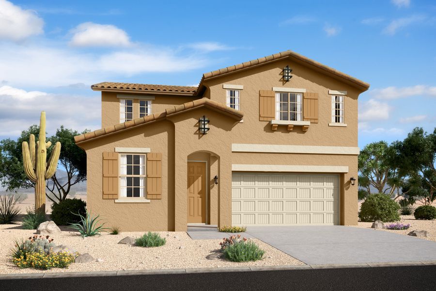Representative exterior photo of a completed home built from the Geneva by Beazer Homes in Highpointe at Northpointe, Peoria, AZ (Image 22).