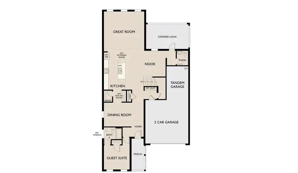 2D floor plan layout for the Duval by Ashton Woods in Berry Bay, Wimauma, FL (Image 3).