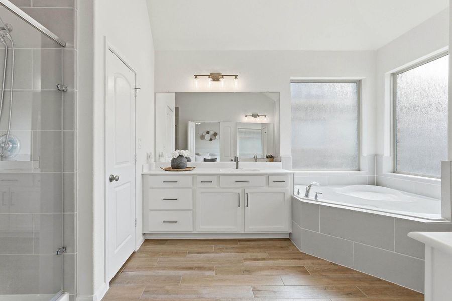 Furnished interior view inside a new home in Waterstone on Lake Conroe, Montgomery (Image 19).