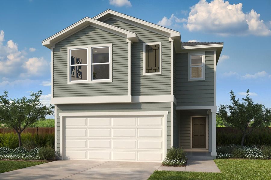 Representative exterior photo of a completed home built from the 2226 by KB Home in Nagel Crossing, San Antonio, TX (Image 4). Representative exterior photo of a completed home built from the 2226 by KB Home in Nagel Crossing, San Antonio, TX (Image 4).