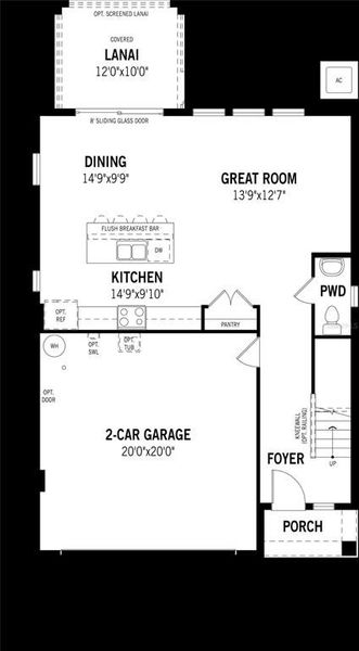 2D floor plan layout of this home in Crosswind Ranch, Parrish, FL (Image 3).