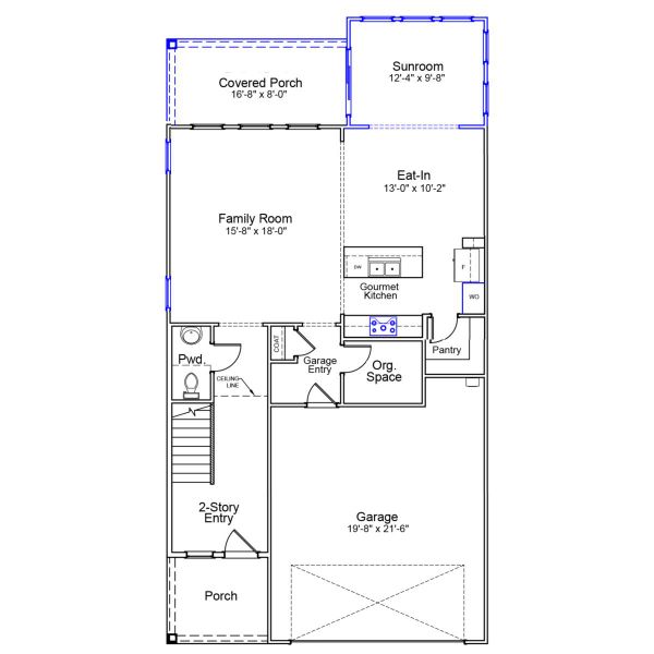 2D floor plan layout of this home in Pineland Preserve, Summerville, SC (Image 5).