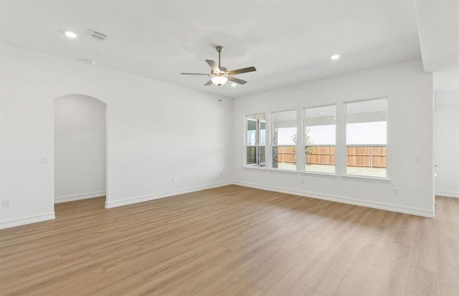 Spacious gathering room with large windows Spacious gathering room with large windows