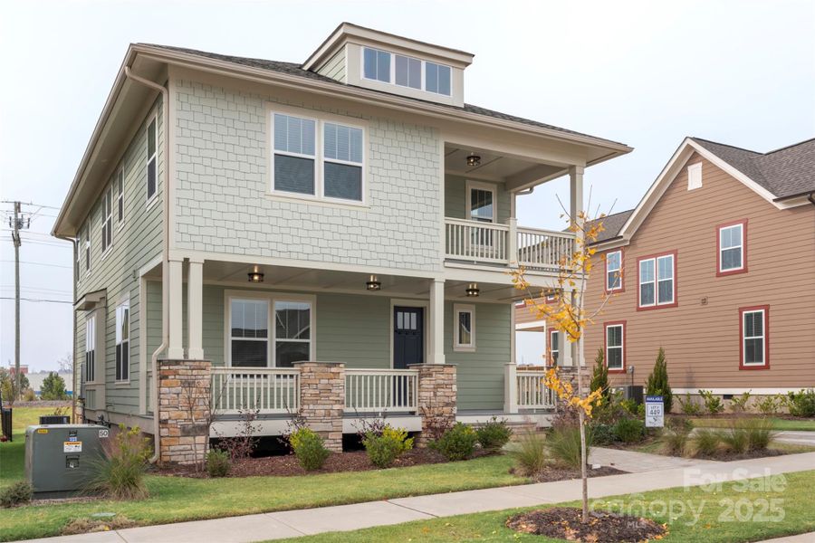 Front exterior of a new home in Riverwalk, Rock Hill, SC, highlighting curb appeal (Image 2).