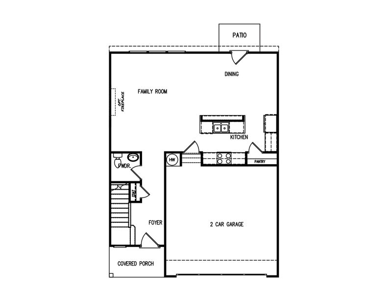 2D floor plan layout for the The Mayfield II by My Home Communities in Robins Estates, Warner Robins, GA (Image 3).