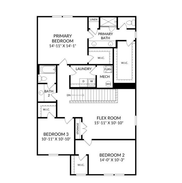 2D floor plan layout of this home in Belgrave, Lexington, SC (Image 3).