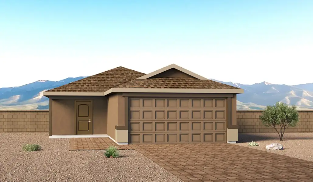 Representative exterior photo of a completed home built from the Ember - T30E by D.R. Horton in Sorrel Ridge Estates, Tucson, AZ (Image 23). Representative exterior photo of a completed home built from the Ember - T30E by D.R. Horton in Sorrel Ridge Estates, Tucson, AZ (Image 23).