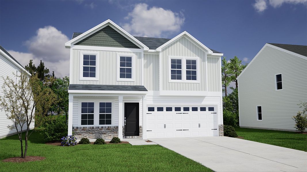Representative exterior photo of a completed home built from the Lancaster - Genesis Value Collection by Mungo Homes in Clairmont, Charlotte, NC (Image 14). Representative exterior photo of a completed home built from the Lancaster - Genesis Value Collection by Mungo Homes in Clairmont, Charlotte, NC (Image 14).