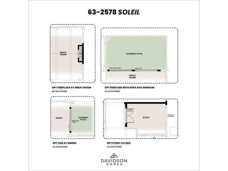 2D floor plan layout for the The Soleil C by Davidson Homes LLC in Hidden Hills, Prescott, AZ (Image 4).