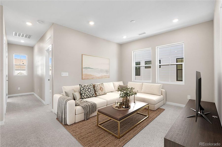 Furnished interior view inside a new home in Harmony at Solstice, Littleton (Image 17).