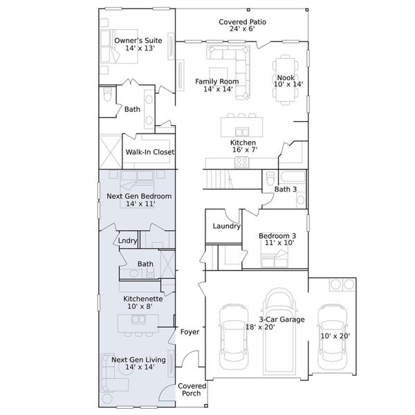 2D floor plan layout of this home in Anniston, Katy, TX (Image 2).