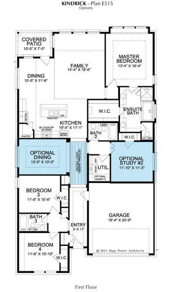 2D floor plan layout for the Kindrick by Landon Homes in East Village - Classic Series, Frisco, TX (Image 4).
