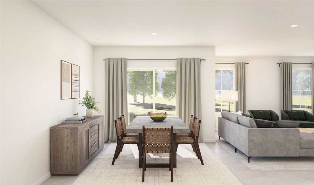 Sun-lit dining area (*Artist rendering used for illustration purposes only.)