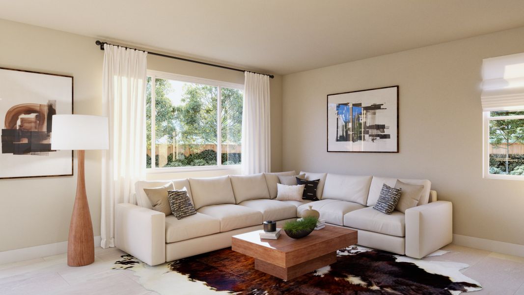Representative furnished interior of a home built from the Jansen by Risewell Homes in Highlands Preserve, Mead (Image 12).