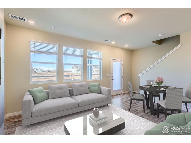 Furnished interior view inside a new home in Waterfield, Fort Collins (Image 12). Furnished interior view inside a new home in Waterfield, Fort Collins (Image 12).