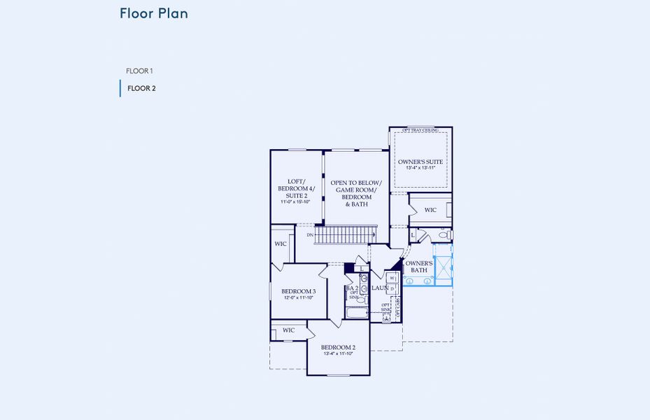 2D floor plan layout of this home in Parkside at Anthem at Merrill Ranch, Florence, AZ (Image 4).