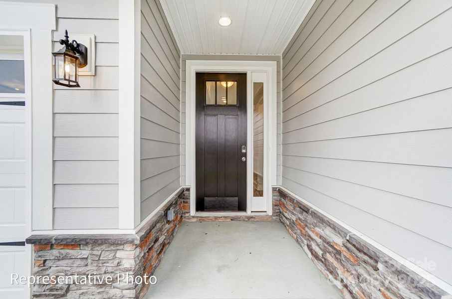 Front exterior of a new home in The Meadows at Laurelbrook, Sherrills Ford, NC, highlighting curb appeal (Image 22).