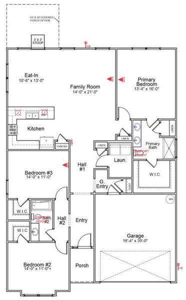 2D floor plan layout of this home in Fairway Woods at Wyboo, Manning, SC (Image 5). 2D floor plan layout of this home in Fairway Woods at Wyboo, Manning, SC (Image 5).