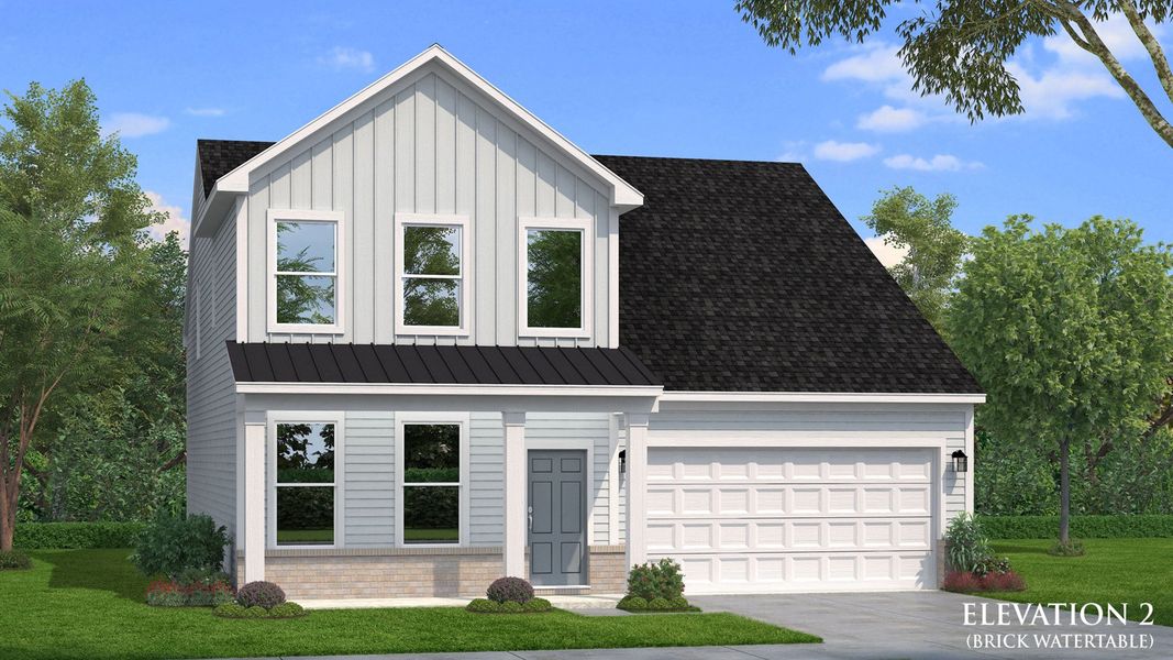 Representative exterior photo of a completed home built from the Lassiter by DRB Homes in Bellerose, Gibsonville, NC (Image 6). Representative exterior photo of a completed home built from the Lassiter by DRB Homes in Bellerose, Gibsonville, NC (Image 6).