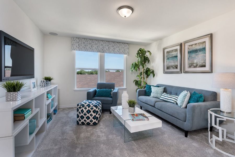Representative furnished interior of a home built from the 2100 by KB Home in Knox Ridge, Converse (Image 6).