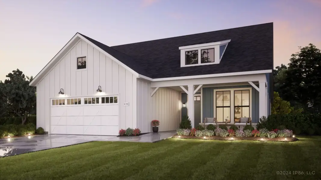 Representative exterior photo of a completed home built from the Torino II by Perfection Builders in The Courtyards at Jacobs Farm, Wichita, KS (Image 9).