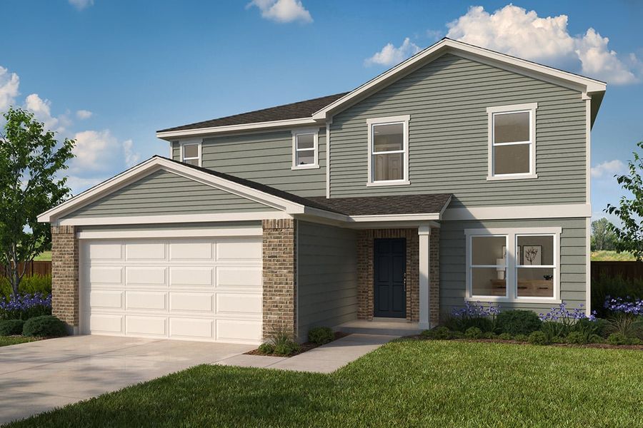 Representative exterior photo of a completed home built from the 2824 by KB Home in Madera Preserve, New Caney, TX (Image 6).