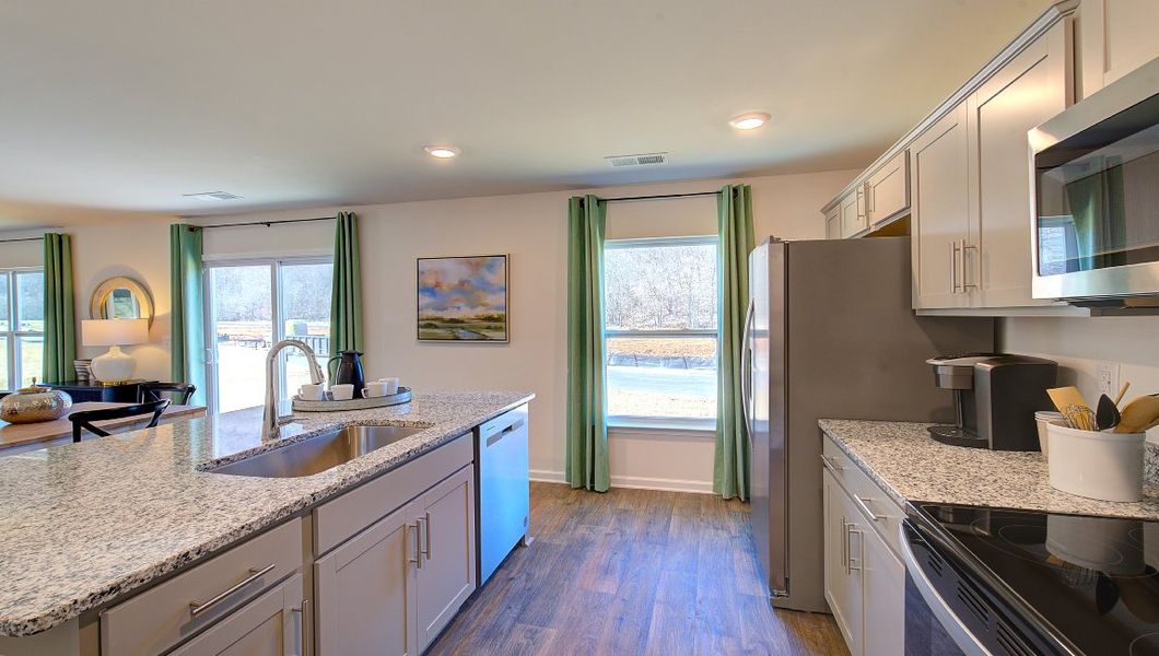 Furnished interior view inside a new home in Wildbrook Village, Waynesville (Image 6). Furnished interior view inside a new home in Wildbrook Village, Waynesville (Image 6).