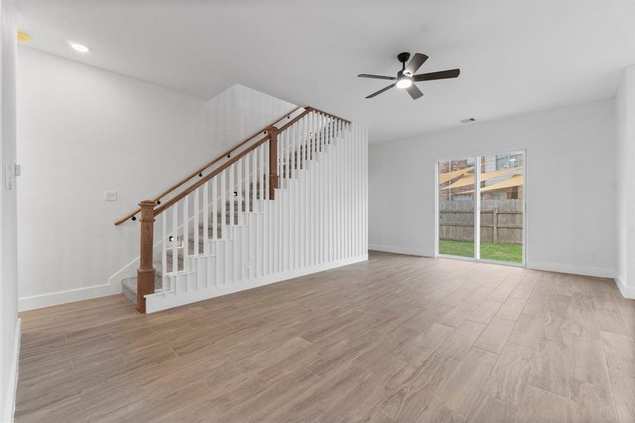 Custom wood work and stair lighting