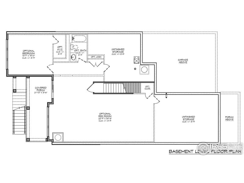 Unfinished Walk Out Basement Level Floorplan Unfinished Walk Out Basement Level Floorplan