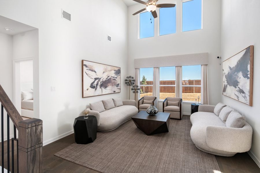 Representative furnished interior of a home built from the Salado by UnionMain Homes in Legacy Hills, Celina (Image 13).