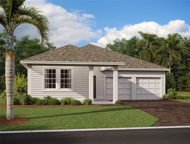 Front exterior of a new home in Trailside, Mount Dora, FL, highlighting curb appeal (Image 1). Front exterior of a new home in Trailside, Mount Dora, FL, highlighting curb appeal (Image 1).