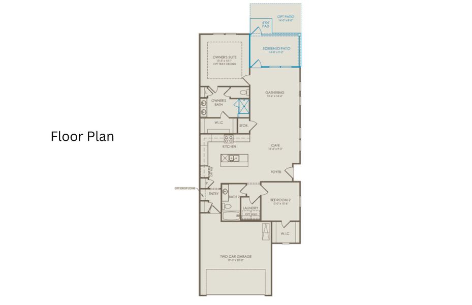 2D floor plan layout of this home in Carolina Overlook, Clayton, NC (Image 5). 2D floor plan layout of this home in Carolina Overlook, Clayton, NC (Image 5).