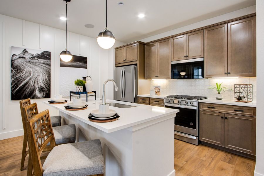 Furnished interior view inside a new home in Candelas Townhomes, Arvada (Image 5).