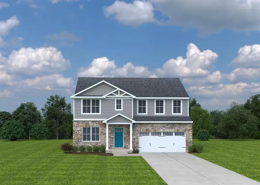 Front exterior of a new home in Cumberland Landing, Gallatin, TN, highlighting curb appeal (Image 2).