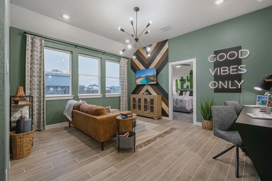 Furnished interior view inside a new home in Stream Waters, Buda (Image 6).