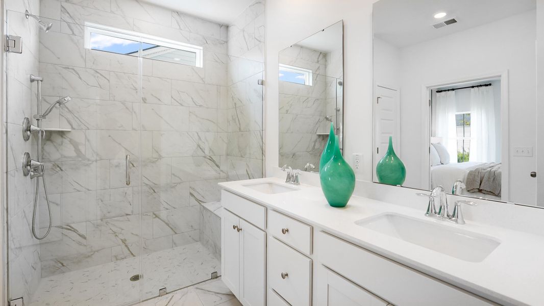 Furnished interior view inside a new home in Horizons at Carnes Crossroads | 55+: Cottage Collection, Summerville (Image 7). Furnished interior view inside a new home in Horizons at Carnes Crossroads | 55+: Cottage Collection, Summerville (Image 7).