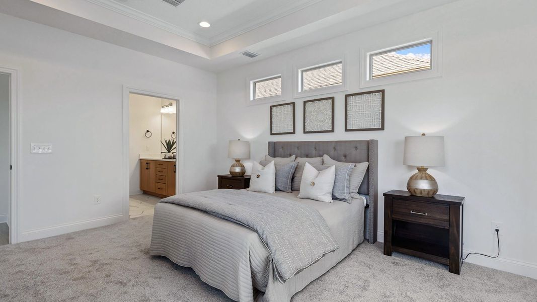 Representative furnished interior of a home built from the Salerno by Epcon Communities in Courtyards by Carrell, Ocean Isle Beach (Image 24).