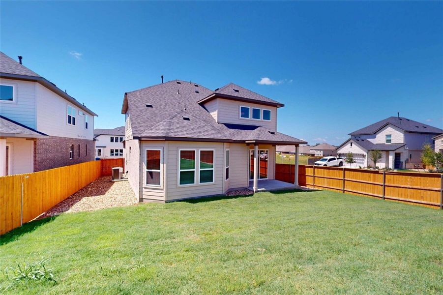 Exterior details and patio area of a home in Cedar Brook, Leander (Image 19).